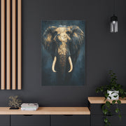 Black and Gold Regal Elephant Portrait Wall Art & Canvas Print
