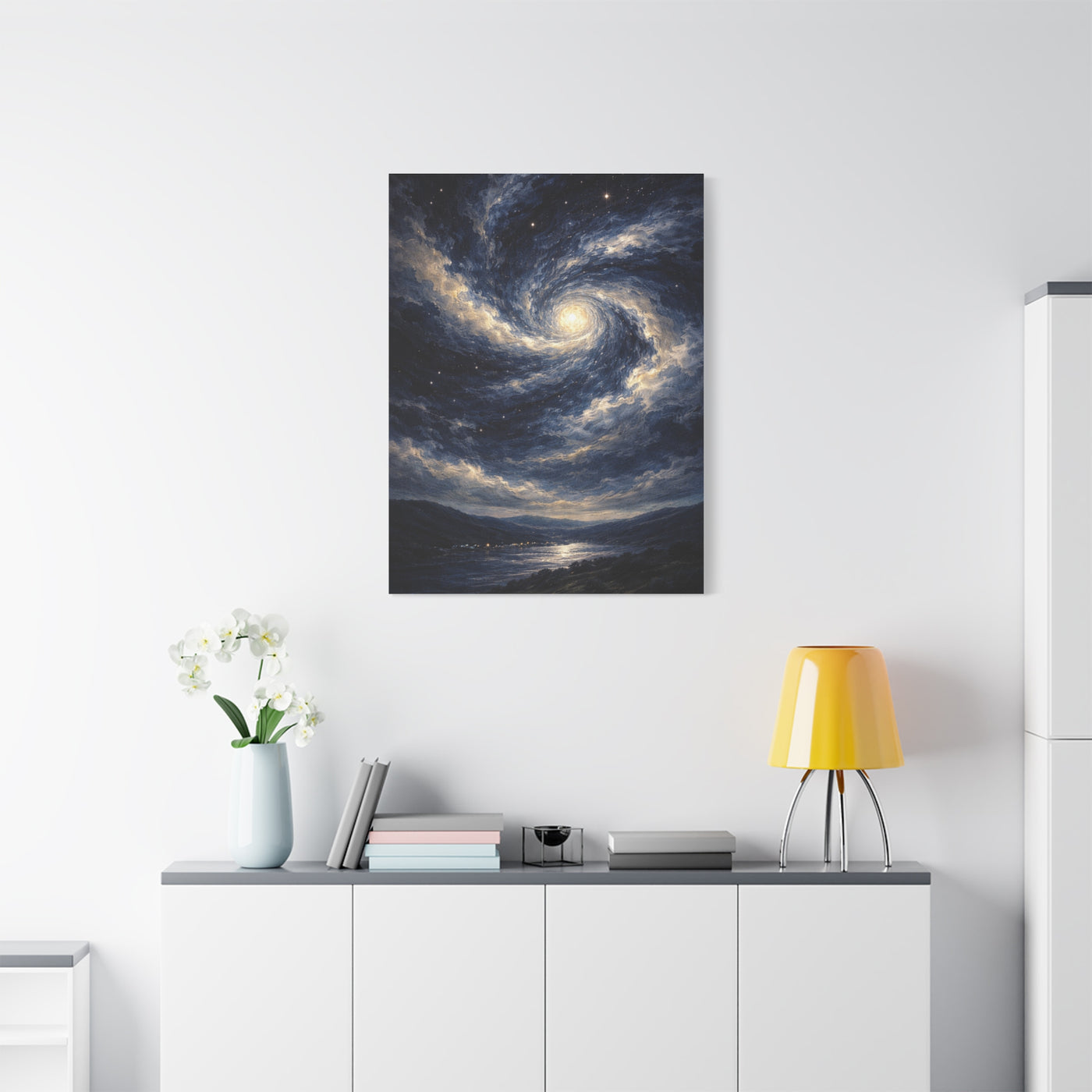 Cosmic Spiral Night Sky Wall Art & Canvas Print