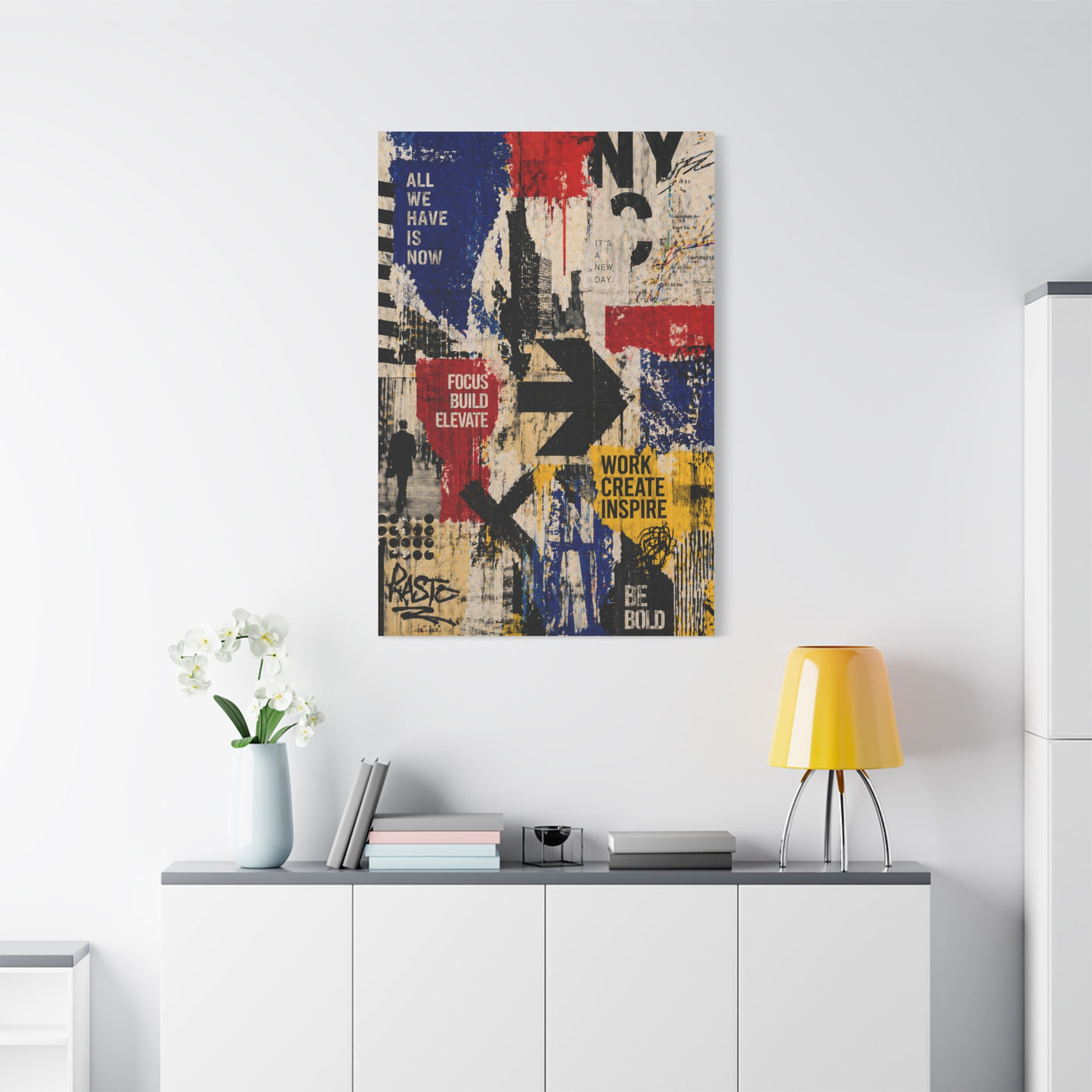 Urban Motivation Collage Statement Wall Art & Canvas Print