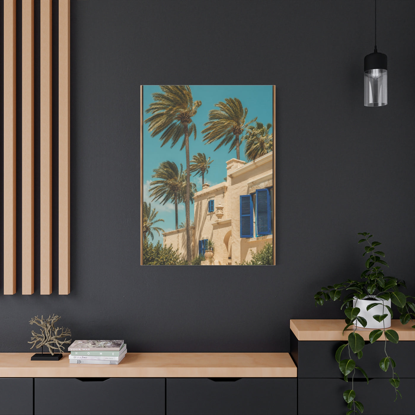 Mediterranean Palm Villa Breeze Tropical Wall Art & Canvas Print