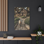 Farmhouse Garden Path with Goat Wall Art & Canvas Print