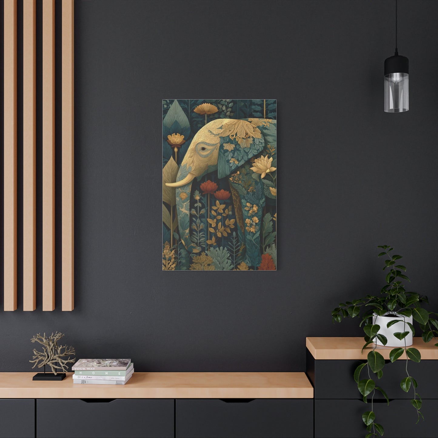 Botanical Heritage Elephant Wall Art & Canvas Print