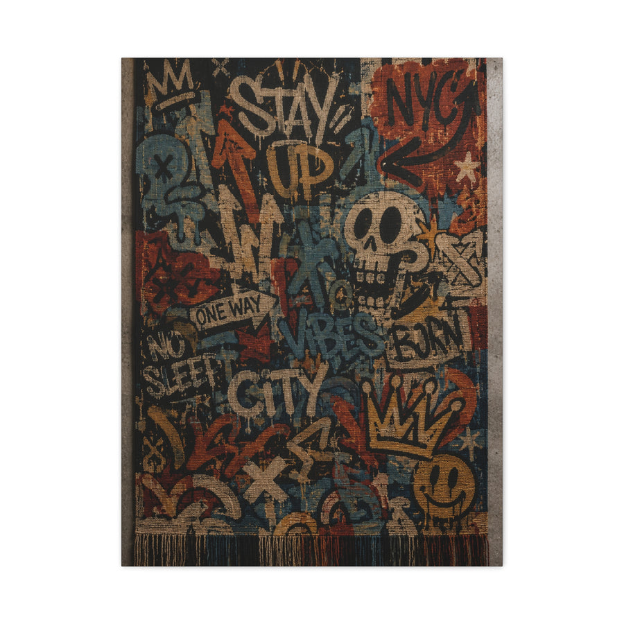 Graffiti Tapestry Collage Street Wall Art & Canvas Print