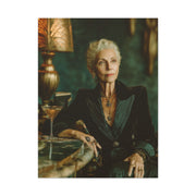 Silver-Haired Woman Martini Portrait Wall Art & Canvas Print