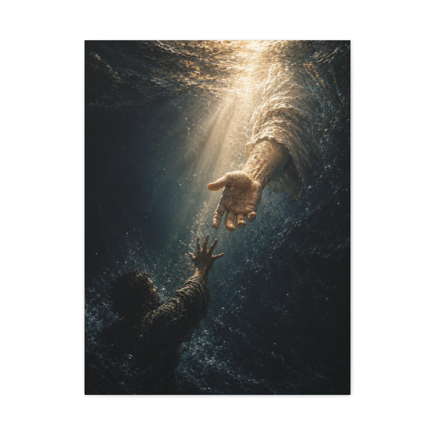 The Hand of God Rescue Scripture Wall Art & Canvas Print