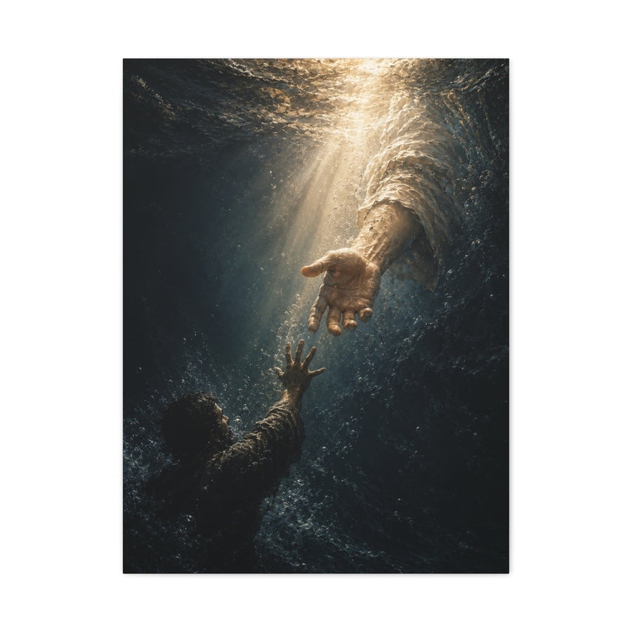 The Hand of God Rescue Scripture Wall Art & Canvas Print