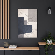 Navy Geometric Line Abstraction Wall Art & Canvas Print