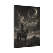 Cowgirl Moon Lasso Silhouette Scene Wall Art & Canvas Print