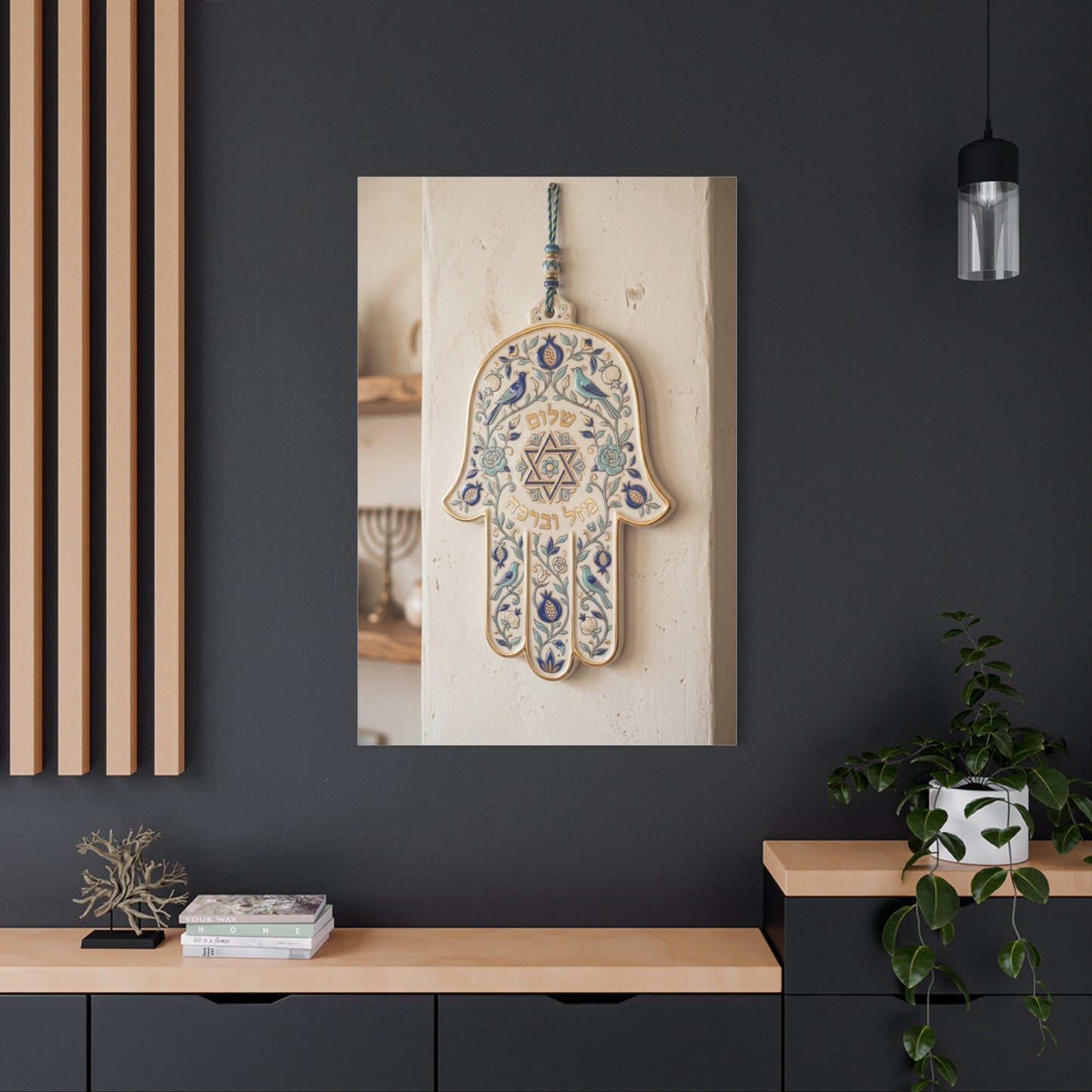 Ceramic Hamsa Blessing Wall Art & Canvas Print