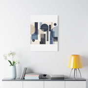 Navy Geometric Triptych Composition Wall Art & Canvas Print