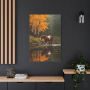 Painted Autumn Horse Landscape Wall Art & Canvas Print