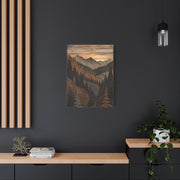 Layered Wood Mountain Forest Relief Trees Wall Art & Canvas Print