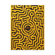 Circular Labyrinth Yellow Relief Design Wall Art & Canvas Print