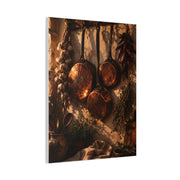 Copper Cookware Rustic Kitchen Wall Art & Canvas Print