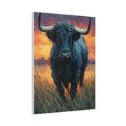 Majestic Bull at Sunset Oil Painting Wall Art & Canvas Print