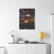 NYC Graffiti Taxi Night Street Wall Art & Canvas Print