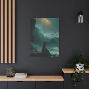 Golden Moon Ocean Silhouette Wall Art & Canvas Print