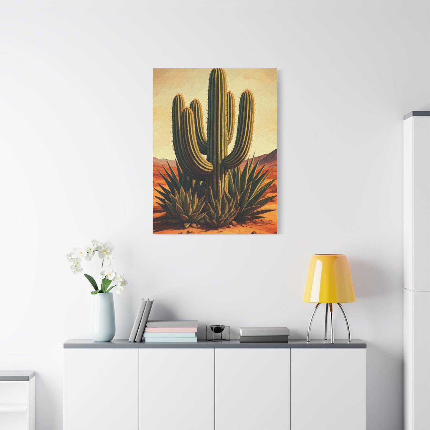 Vintage Desert Botanical Saguaro Wall Art & Canvas Prints