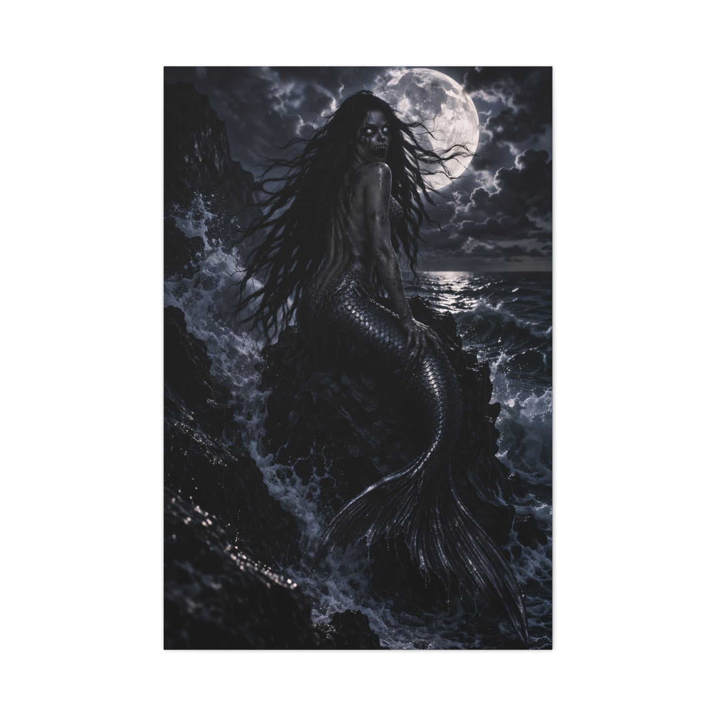 Moonlit Gothic Siren Darkness Wall Art & Canvas Print