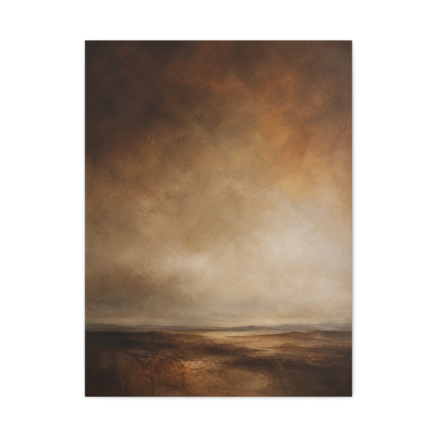Earthy Brown Horizon Abstraction Wall Art & Canvas Print