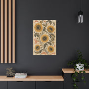 Vintage Botanical Sunflower Pattern Wall Art & Canvas Print