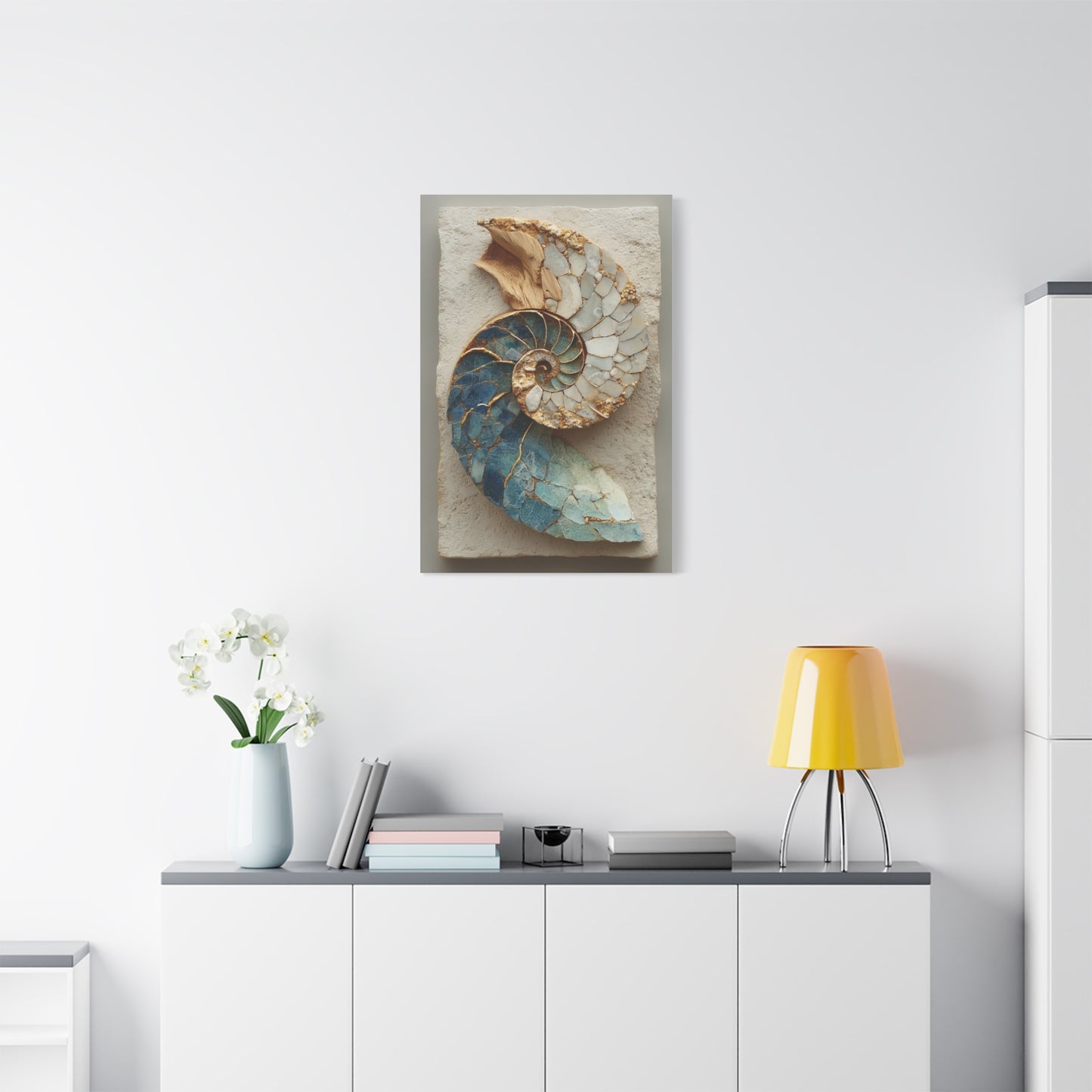 Nautilus Driftwood Mosaic Wall Art & Canvas Print