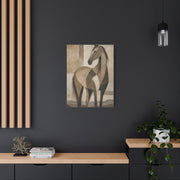 Geometric Horse Modern Ranch Study Wall Art & Canvas Print