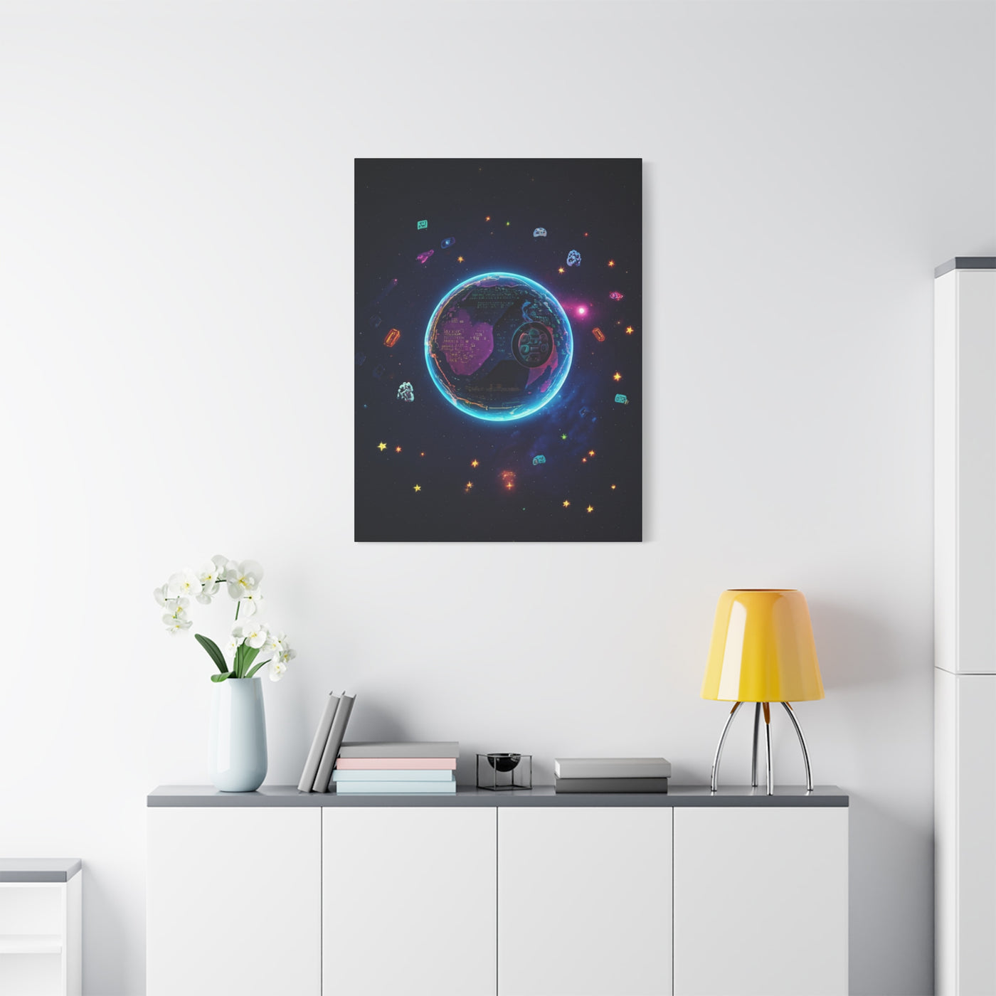 Pixel Orbit Universe Wall Art & Canvas Prints