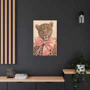 Coquette Leopard Pink Bow Portrait Wall Art & Canvas Print