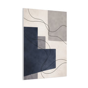 Navy Geometric Line Abstraction Wall Art & Canvas Print