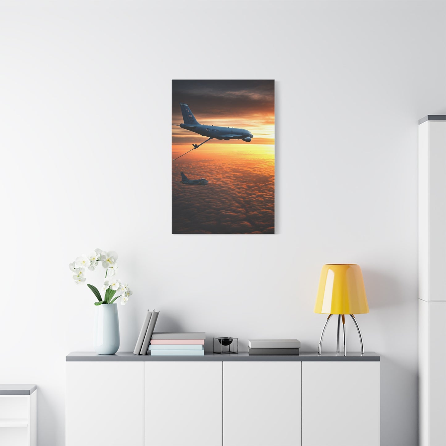 Sunset Passenger Jet Horizon Wall Art & Canvas Prints