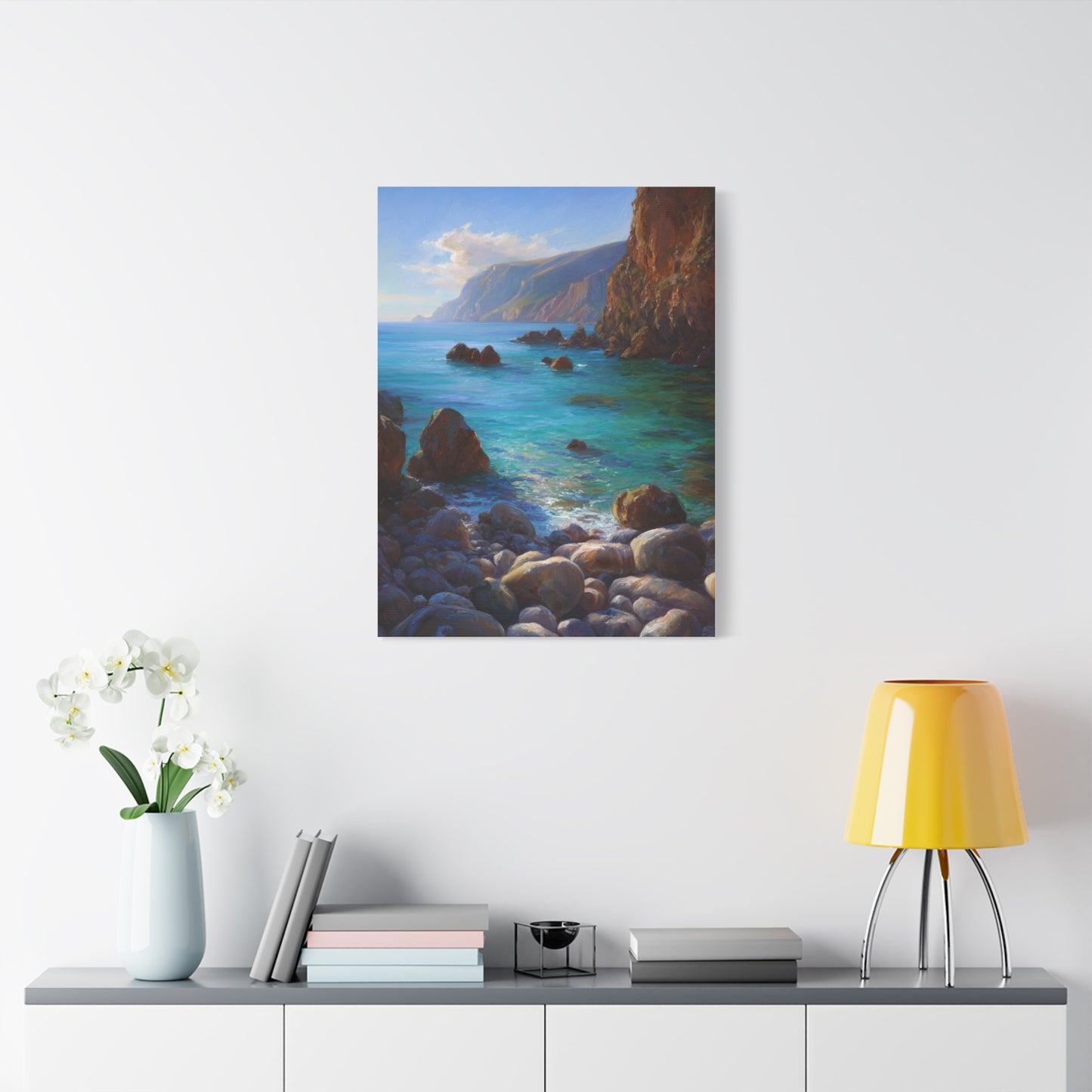 Quiet Turquoise Coastal Cove Wall Art & Canvas Print