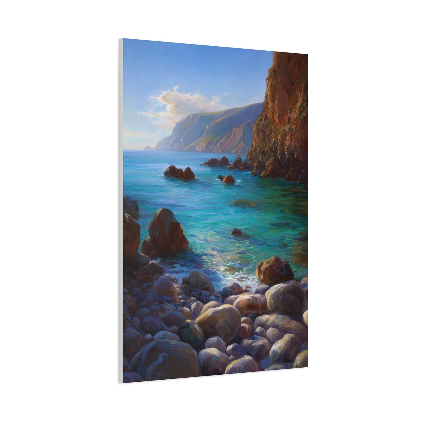 Quiet Turquoise Coastal Cove Wall Art & Canvas Print