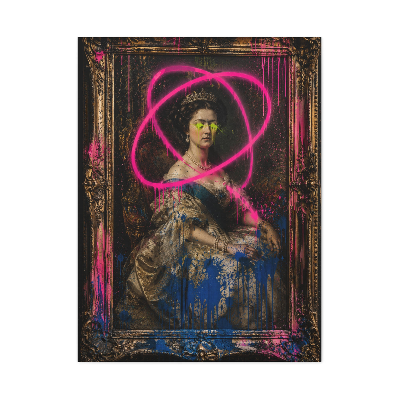 Graffiti Royal Portrait Rebellion Street Wall Art & Canvas Print