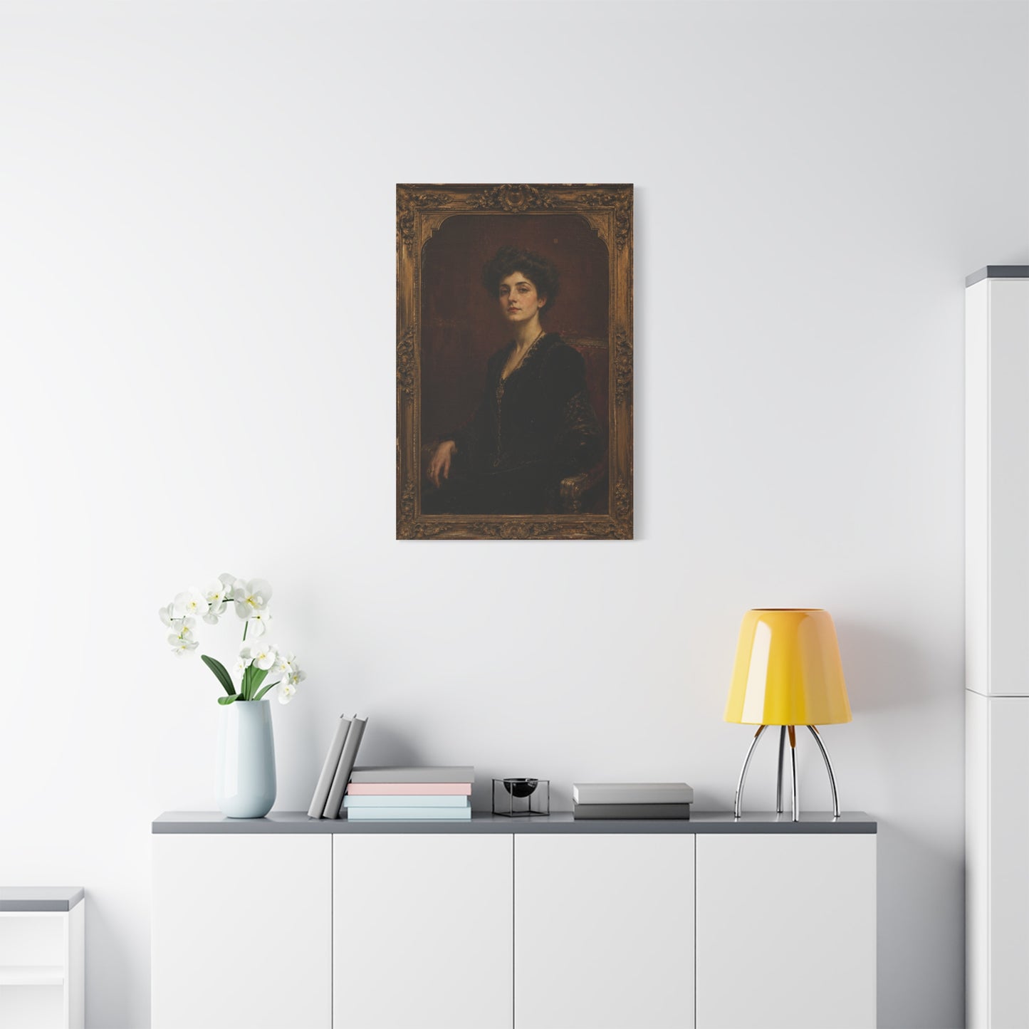 Victorian Portrait Lady in Gilded Frame Wall Art & Canvas Print