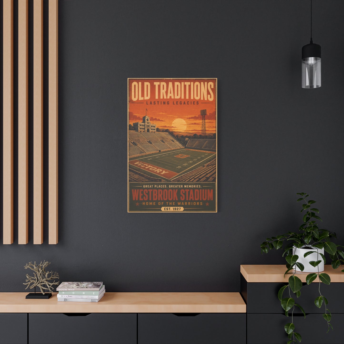 Westbrook Stadium Vintage Legacy Sports Wall Art & Canvas Print