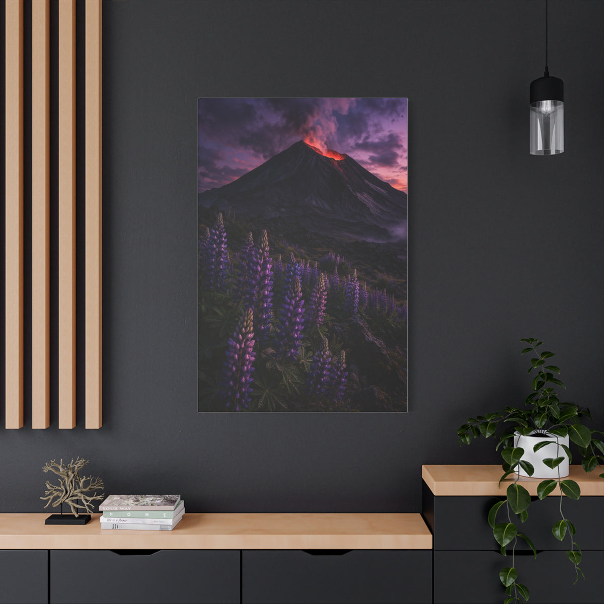 Volcanic Twilight & Wild Lupines Wall Art & Canvas Print