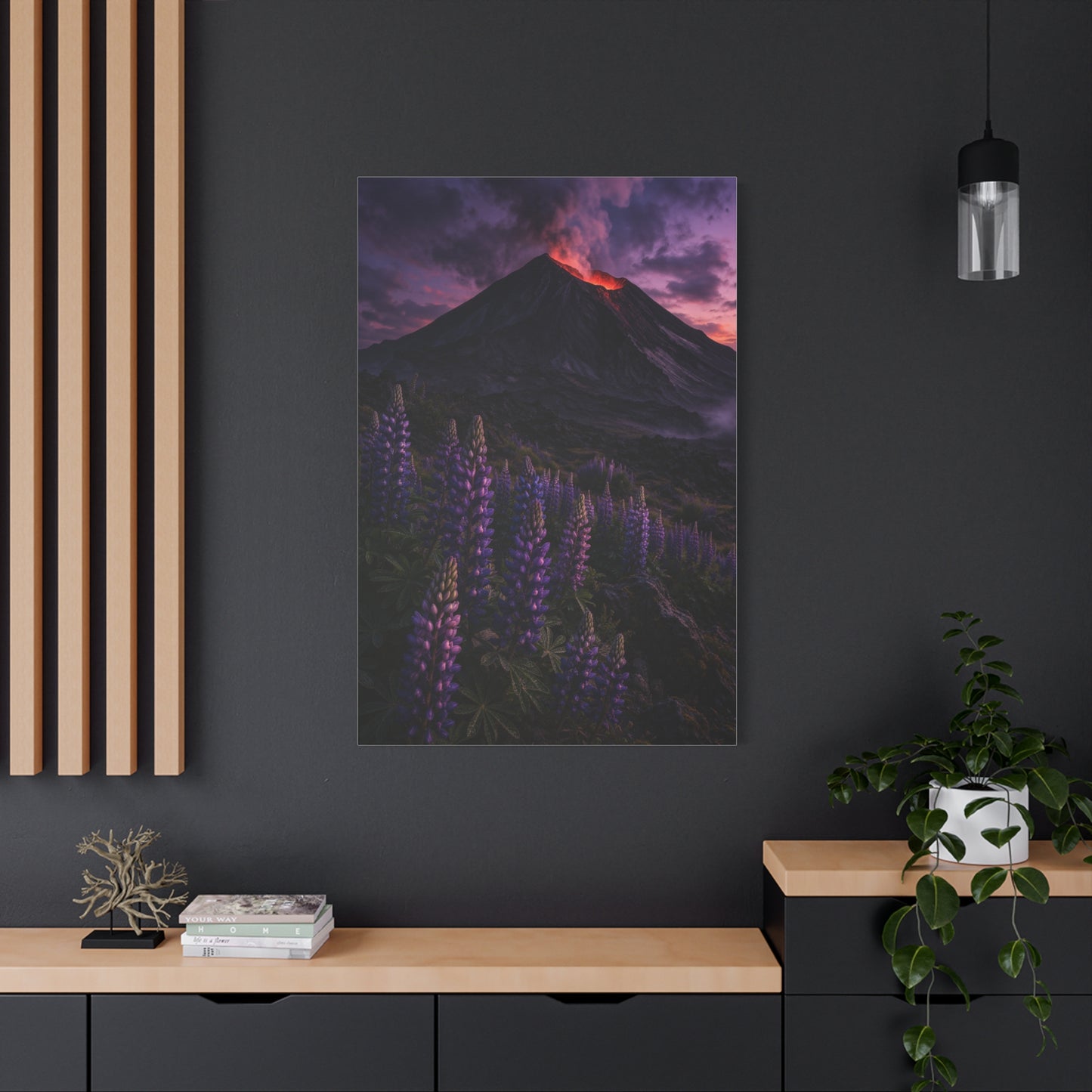 Volcanic Twilight & Wild Lupines Wall Art & Canvas Print