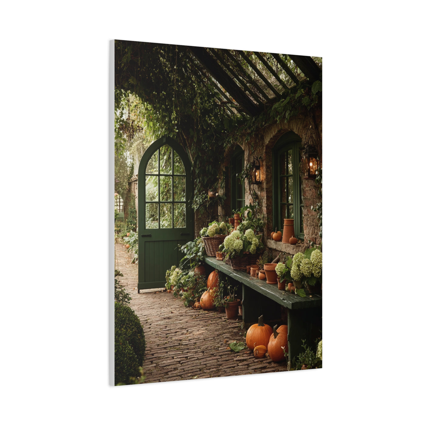 Autumn Greenhouse Harvest Scene Wall Art & Canvas Print