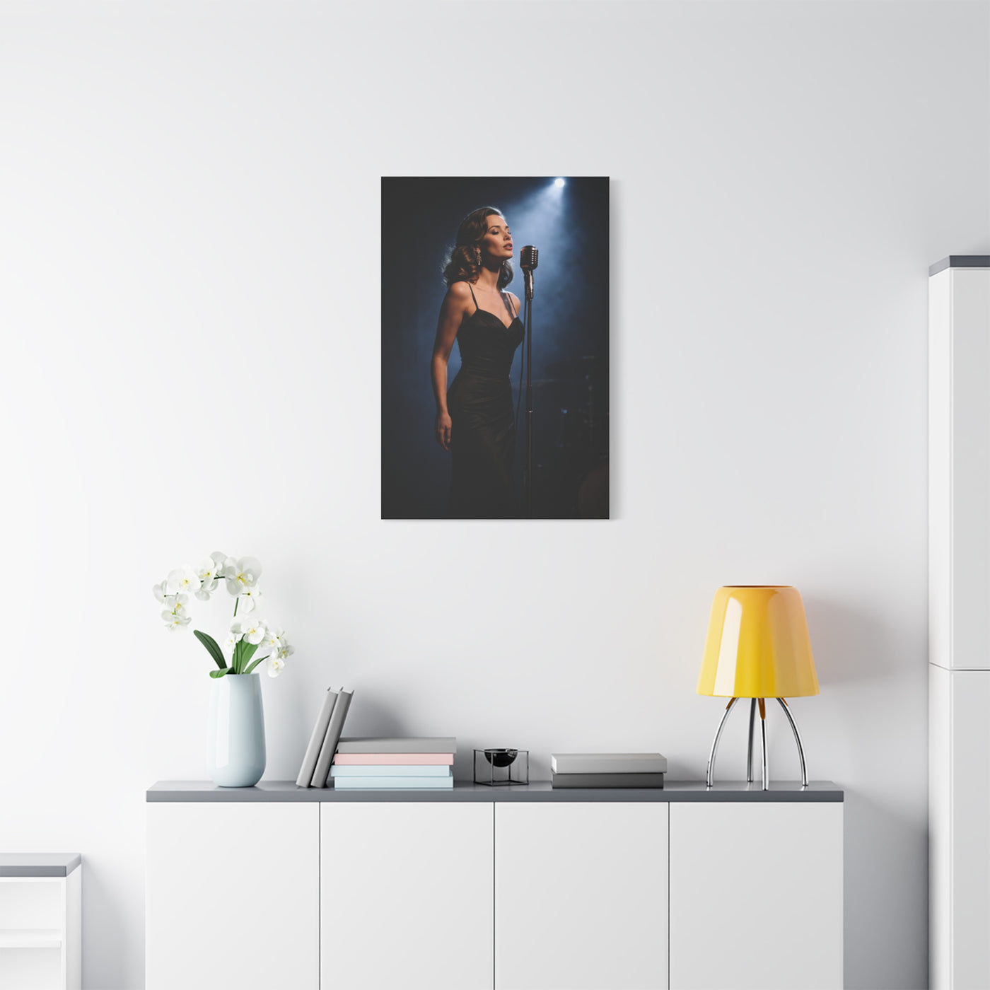 Jazz Vocalist Spotlight Elegance Wall Art & Canvas Print