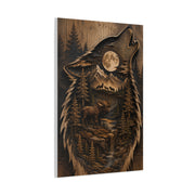 Forest Silhouette Wolf Storyscape Wood Panel Wall Art & Canvas Print
