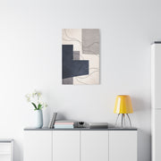 Navy Geometric Line Abstraction Wall Art & Canvas Print