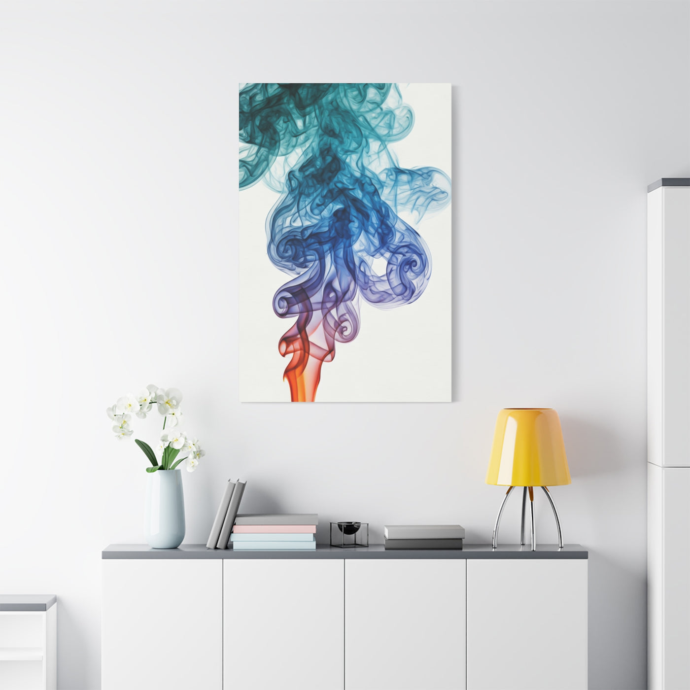 Blue and Amber Smoke Abstract Wall Art & Canvas Prints