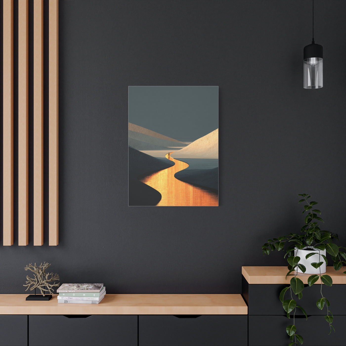 Minimal Gold Desert Horizon Wall Art & Canvas Print