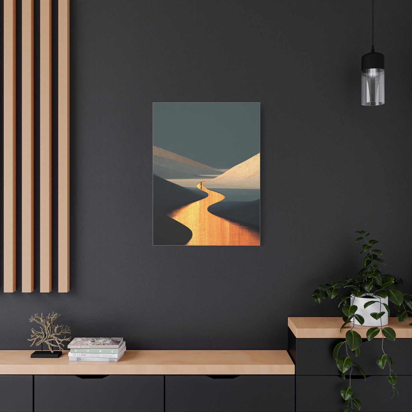 Minimal Gold Desert Horizon Wall Art & Canvas Print