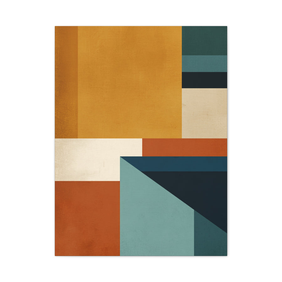 Mid Century Modern Geometric Color Block Wall Art & Canvas Print