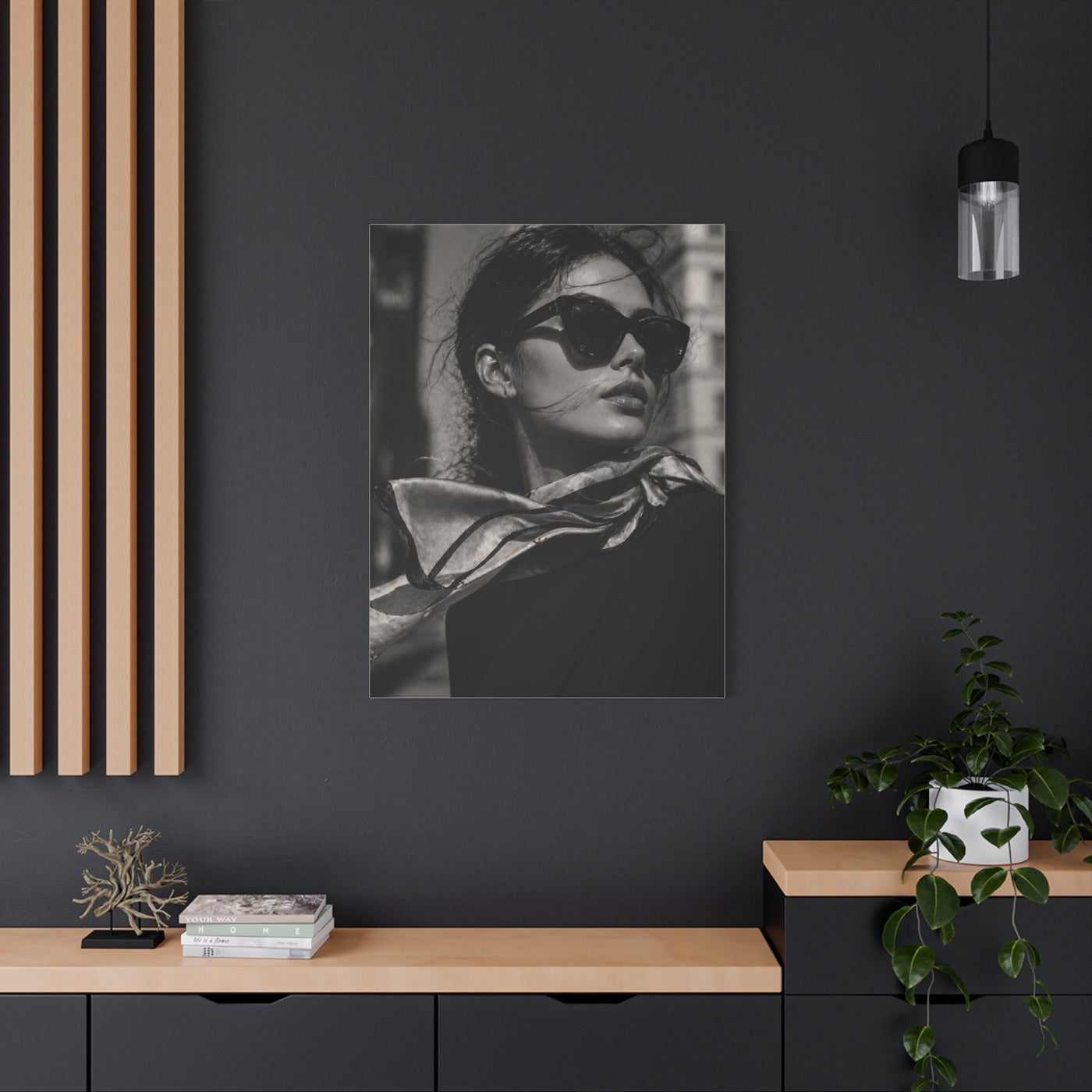 High-Fashion Sunglasses Portrait Wall Art & Canvas Print