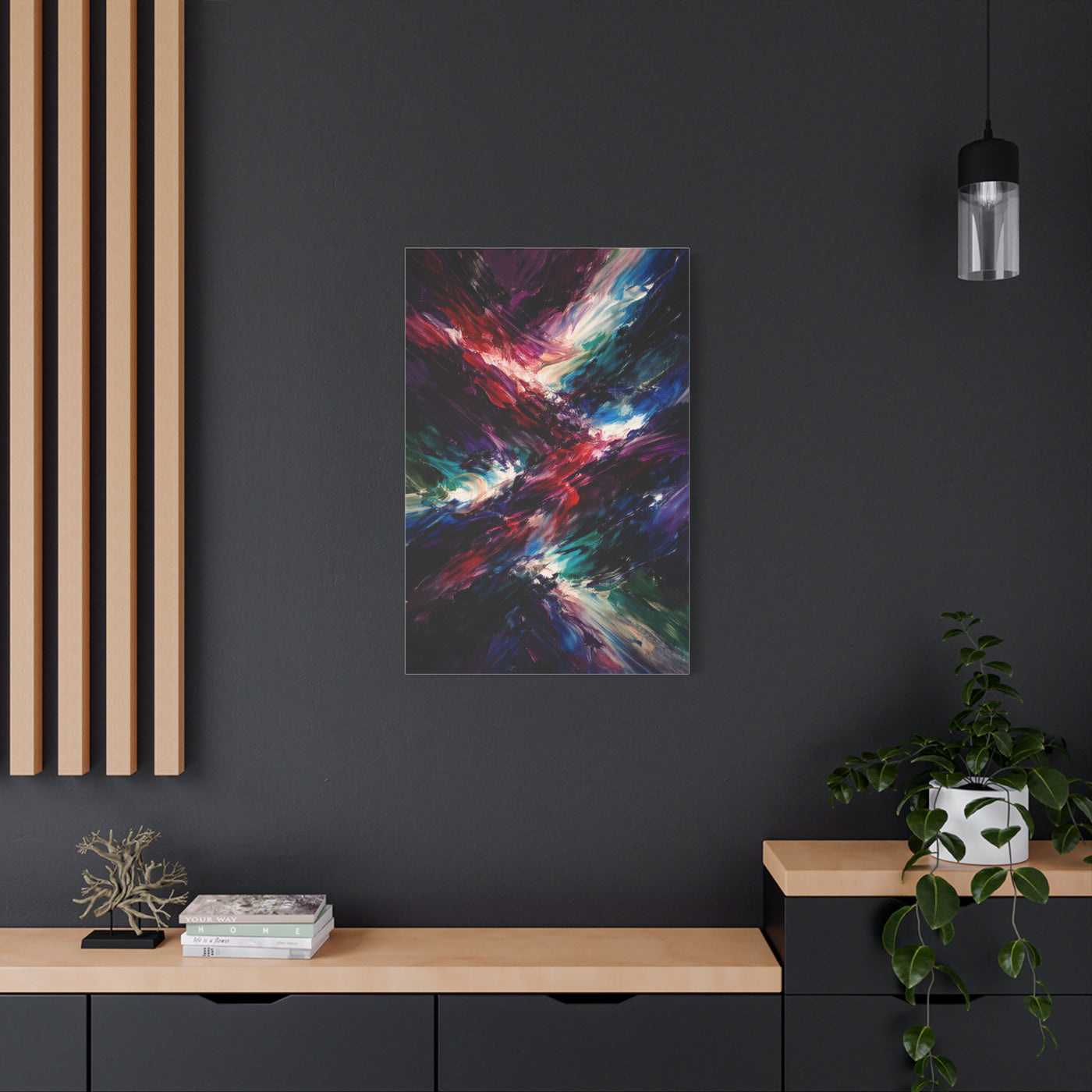 Oversized Jewel-Tone Abstract Expressionist Wall Art & Canvas Print
