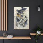 Architectural Staircase Sketch Wall Art & Canvas Print
