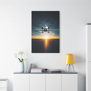 Sunset Runway Lift-Off Jet Wall Art & Canvas Prints